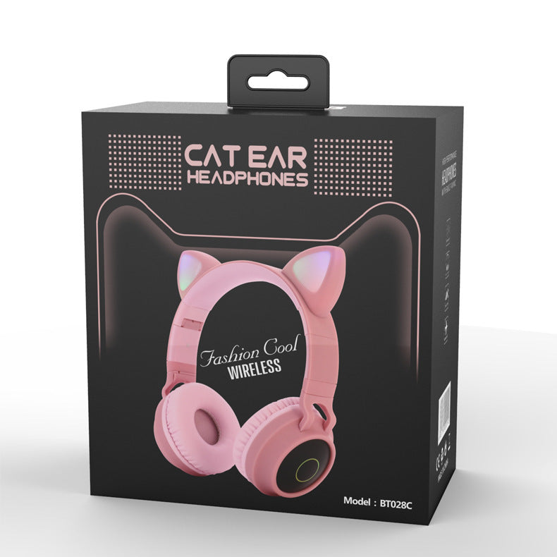 LED Light Cat Ear Headphones Wireless Foldable Headset - Electronic Supreme