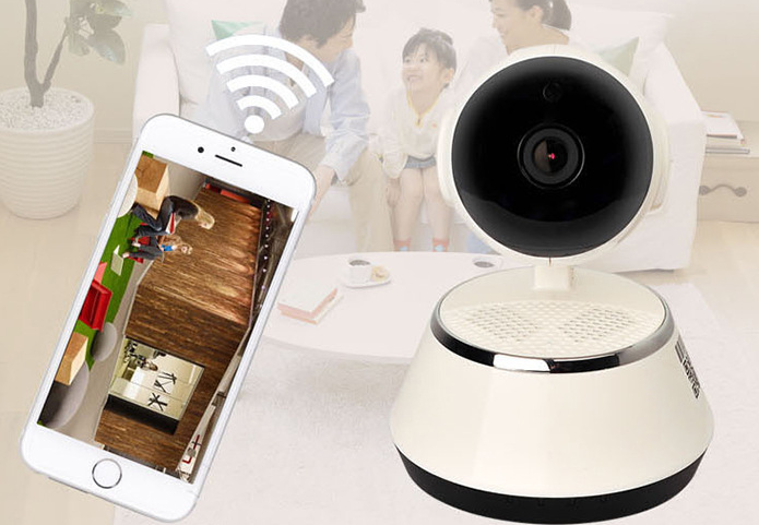 Wireless IP Camera WIFI 720P Home Security Cam Micro SD Slot Support Microphone & P2P Free APP ABS Plastic - Electronic Supreme