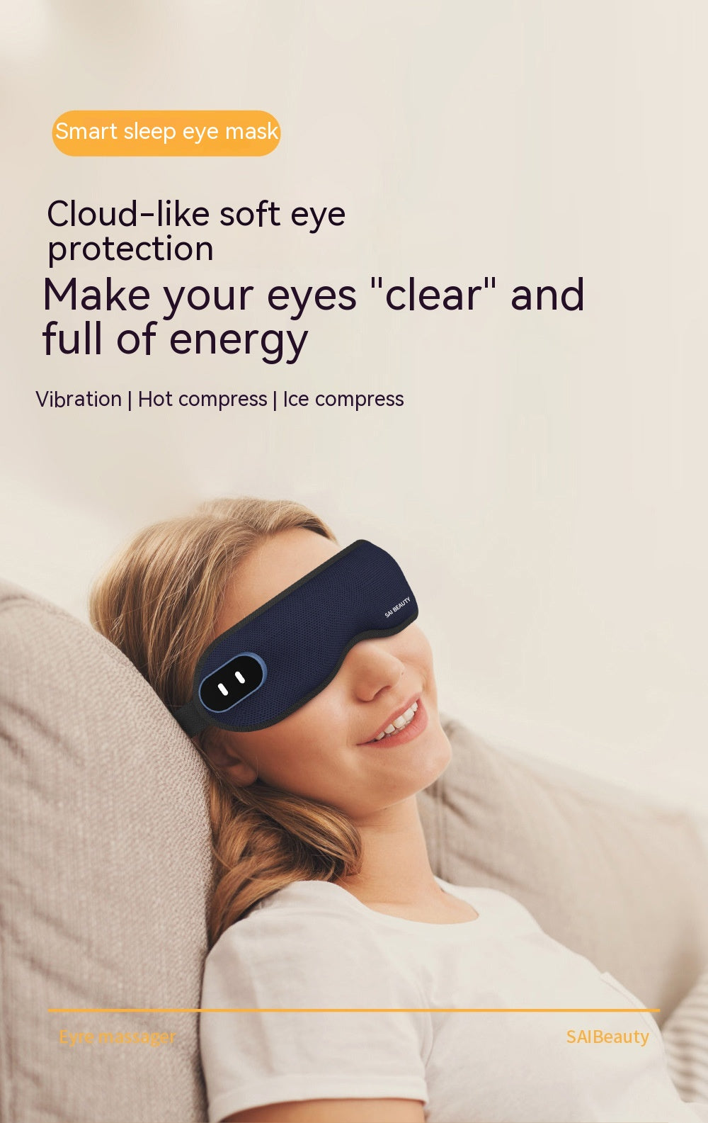 Lycra Fabric Saimei Mask Steam Eyeshade Shading Lunch Break Eye - Electronic Supreme
