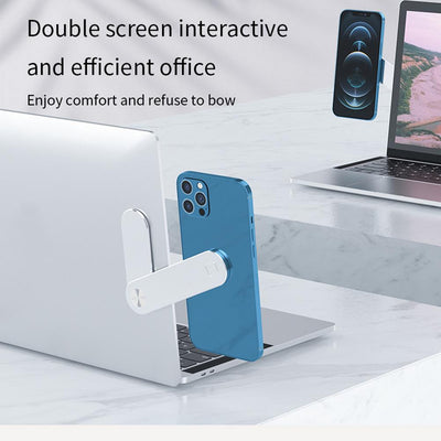 phone accessories Laptop Phone Holder: Magnetic Side Mount for Dual Screens