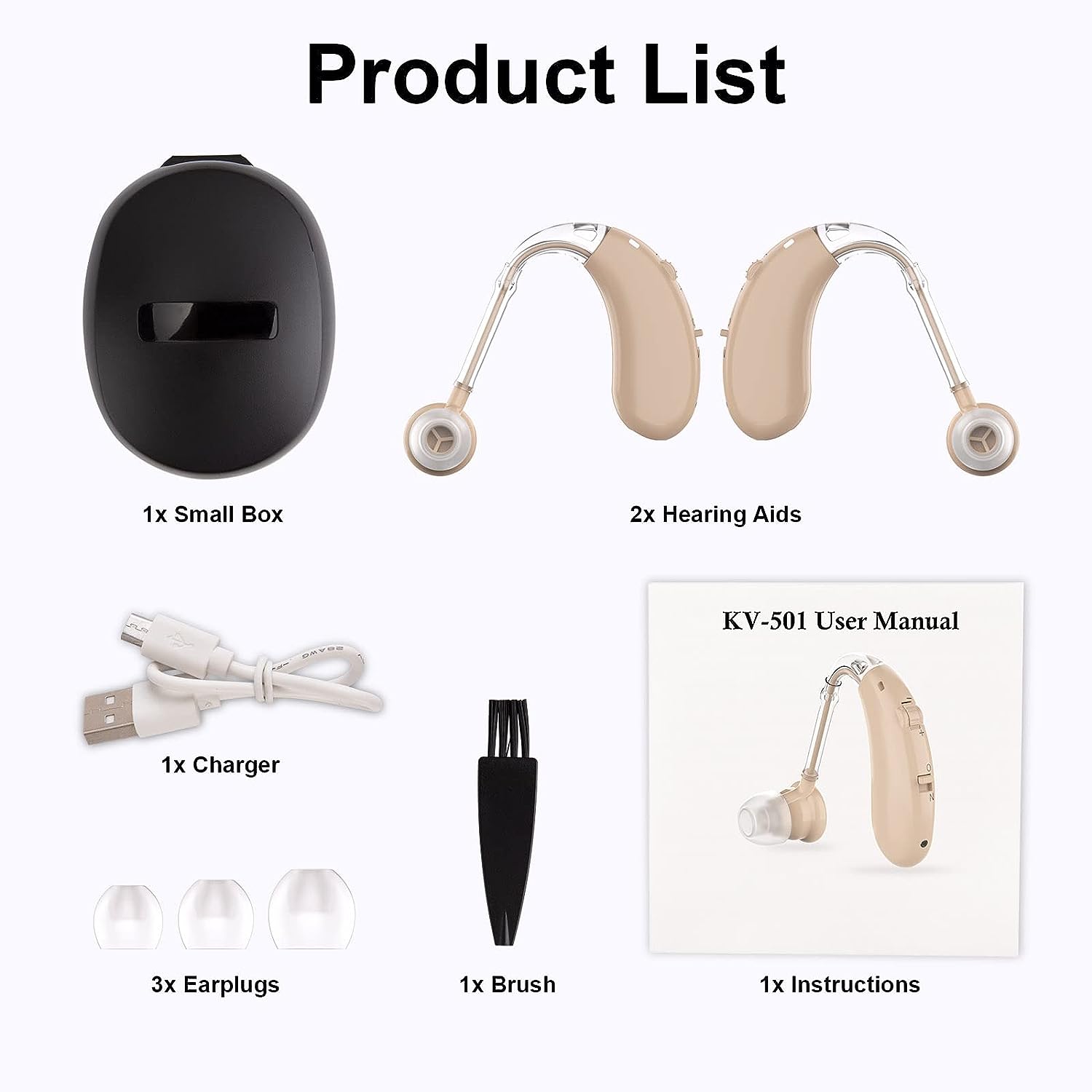 Hearing Aids For Seniors Rechargeable With Noise Canceling, Hearing Amplifier For Adults, Sound Amplifier For Hearing Loss - In Ear - With Volume Control - Electronic Supreme