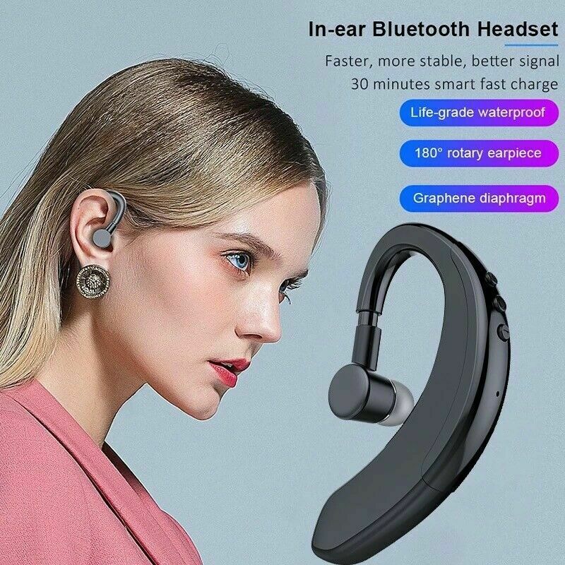 Bluetooth 5.0 Earpiece Driving Trucker Wireless Headset Earbuds Noise Cancelling - Electronic Supreme