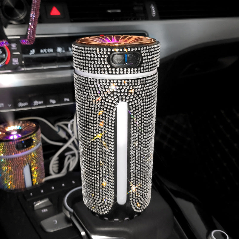 Luxury Diamond Car Humidifier LED Light Car Diffuser Auto Air Purifiergadgets,new ArrivalElectronic Supreme