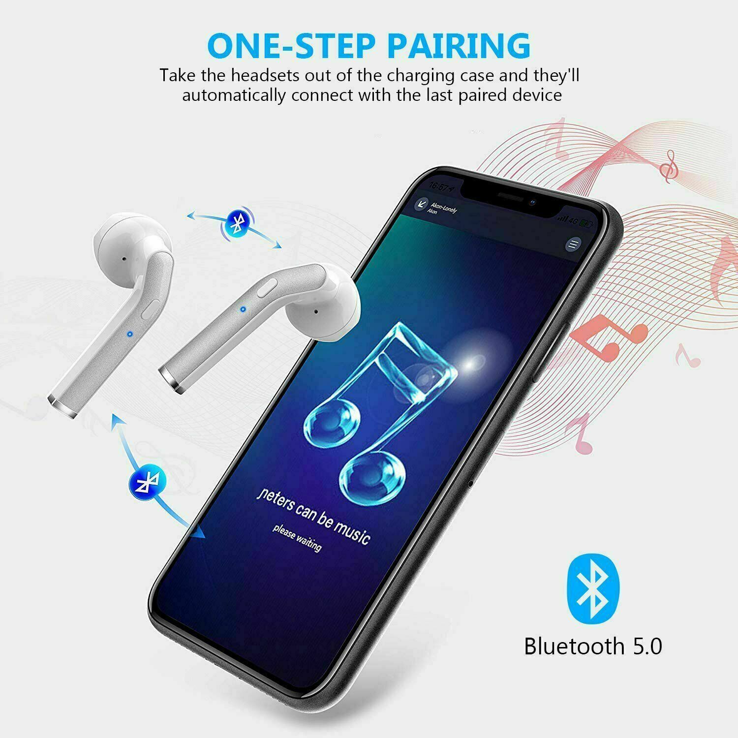 Bluetooth 5.0 Earbuds Headphones Wireless Noise Cancelling In-Ear Waterproof - Electronic Supreme