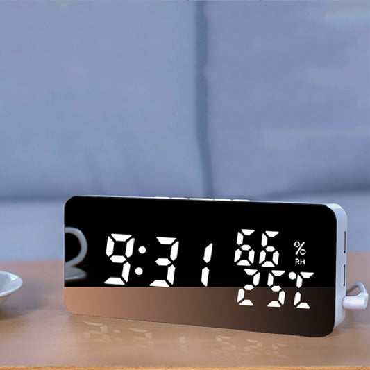Creative Mobile Phone Charging Mirror Wall-mounted Alarm Clock Snooze Voice Control - Electronic Supreme