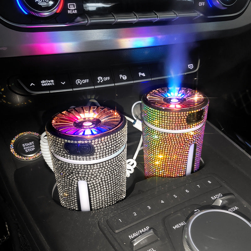 Luxury Diamond Car Humidifier LED Light Car Diffuser Auto Air Purifiergadgets,new ArrivalElectronic Supreme