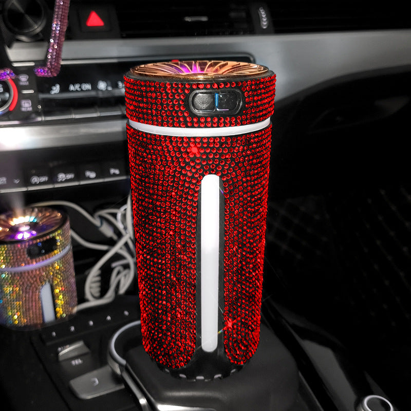 Luxury Diamond Car Humidifier LED Light Car Diffuser Auto Air Purifiergadgets,new ArrivalElectronic Supreme