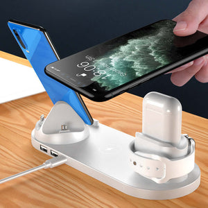 phone accessories Wireless Charger For IPhone Fast Charger For Phone Fast Charging Pad For Phone Watch 6 In 1 Charging Dock Station