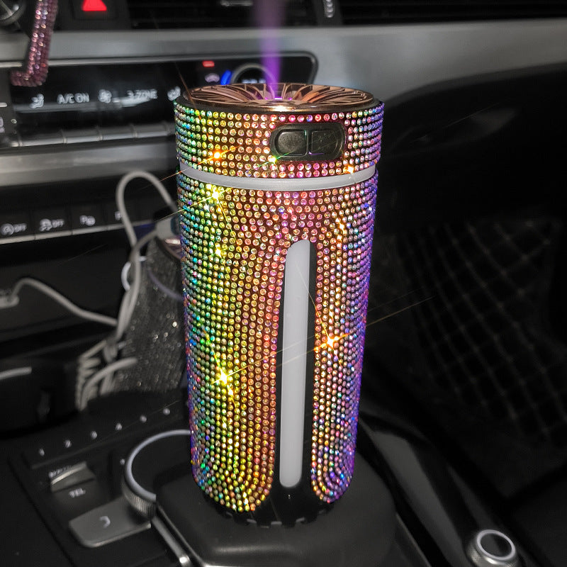 Luxury Diamond Car Humidifier LED Light Car Diffuser Auto Air Purifiergadgets,new ArrivalElectronic Supreme