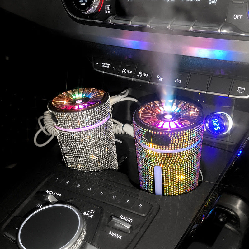 Luxury Diamond Car Humidifier LED Light Car Diffuser Auto Air Purifiergadgets,new ArrivalElectronic Supreme