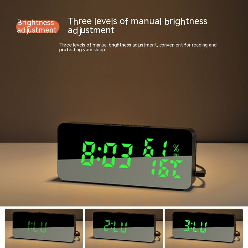Creative Mobile Phone Charging Mirror Wall-mounted Alarm Clock Snooze Voice Control - Electronic Supreme