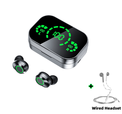 YD03 Wireless Bluetooth Headset TWS Large Screen Smart Digital Display In Ear Breathing Light - Electronic Supreme