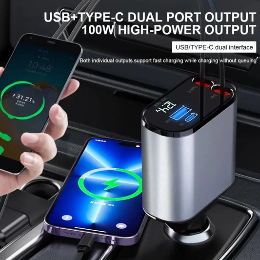 Ultimate 100W Car Charger: Fast Charge Any Device! - Electronic Supreme