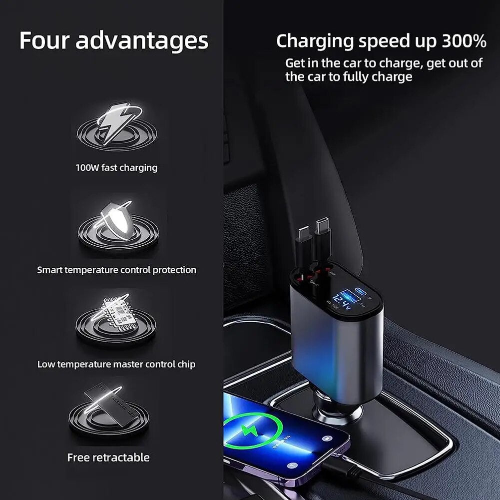 Ultimate 100W Car Charger: Fast Charge Any Device!